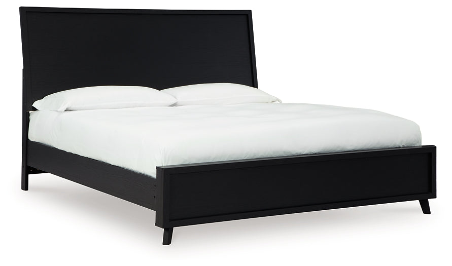 Danziar Queen Panel Bed with Mirrored Dresser and Nightstand