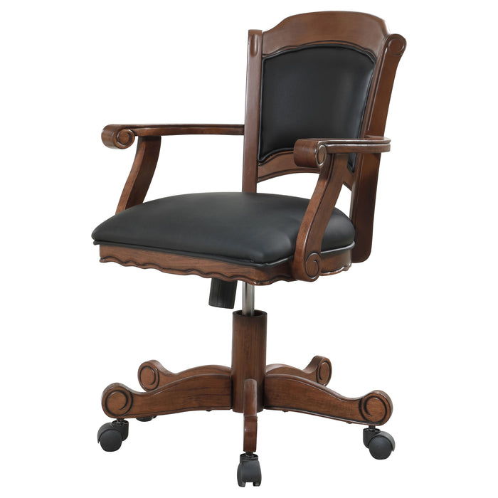 Turk Upholstered Swivel Dining and Game Chair Tobacco