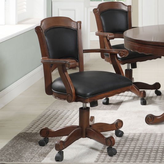 Turk Upholstered Swivel Dining and Game Chair Tobacco