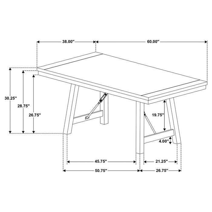 Newport 6-piece Rectangular Trestle Dining Table Set Black