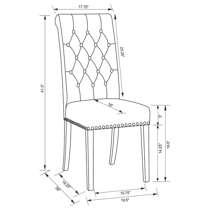 Alana Velvet Upholstered Dining Side Chair Sand (Set of 2)