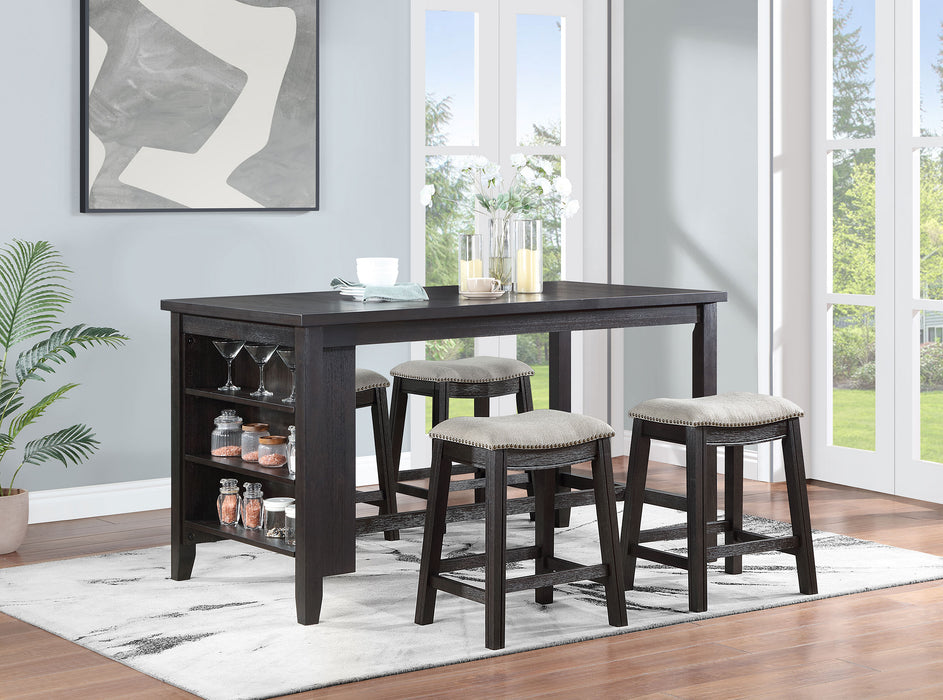 Elliston Backless Counter Stool Dark Grey (Set of 2)