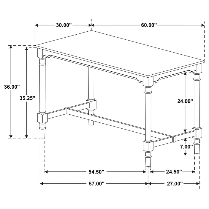 Martina 5-piece Rectangular Counter Height Dining Set White