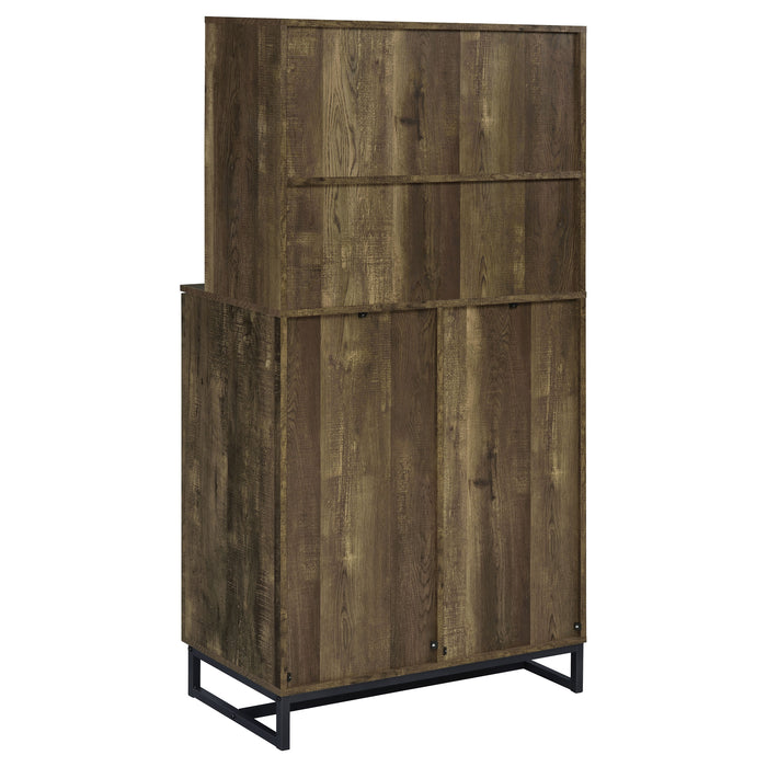 Mendoza 2-door Home Bar Cabinet Wine Storage Rustic Oak