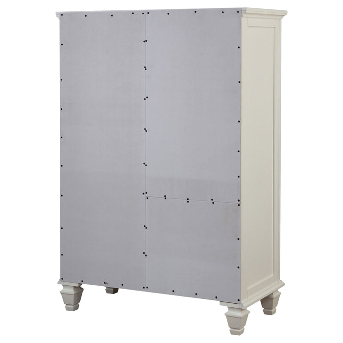 Sandy Beach 8-drawer Door Chest Cream White