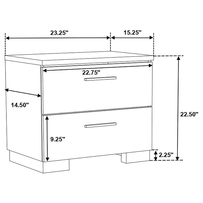 Felicity 5-piece Eastern King Bedroom Set White High Gloss