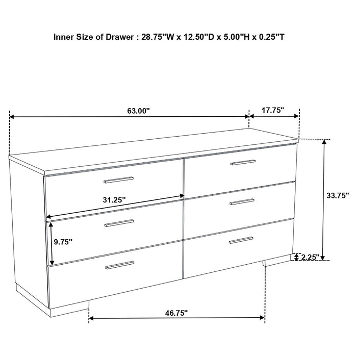 Felicity 4-piece California King Bedroom Set White Gloss