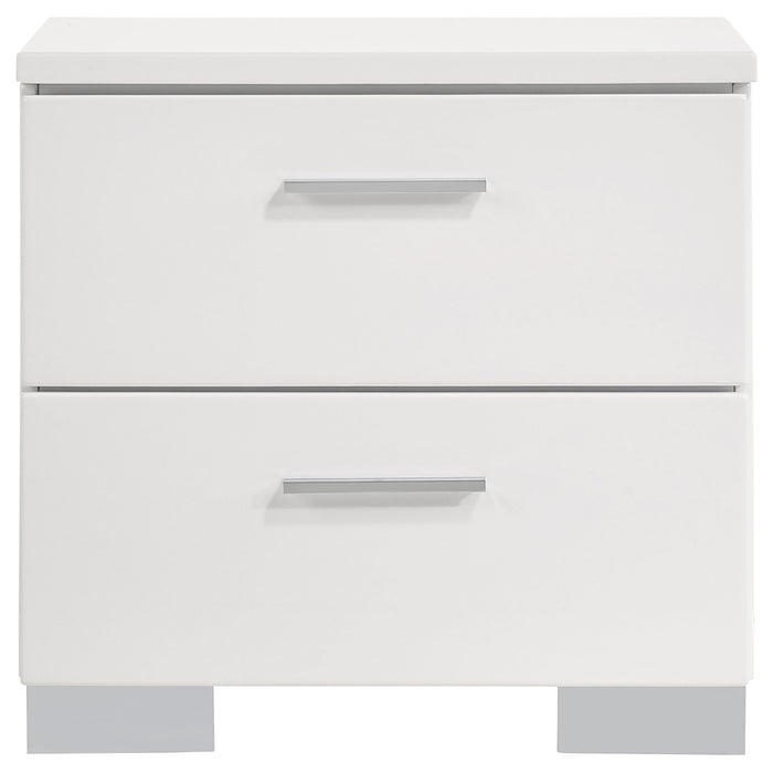 Felicity 2-drawer Nightstand White High Gloss