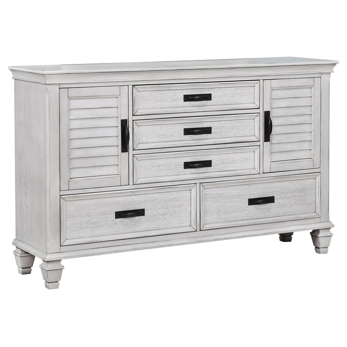 Franco 4-piece Queen Bedroom Set Distressed White