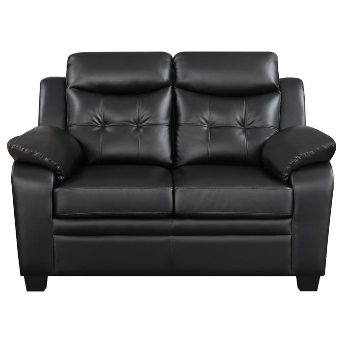 Finley 3-piece Upholstered Padded Arm Tufted Sofa Set Black