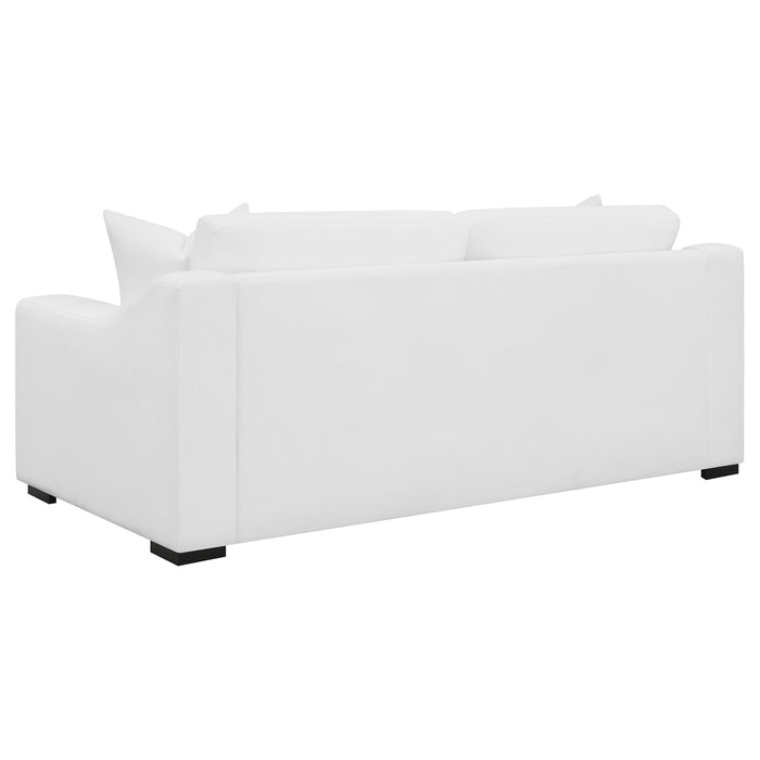 Ashlyn 2-piece Upholstered Sloped Arm Sofa Set White