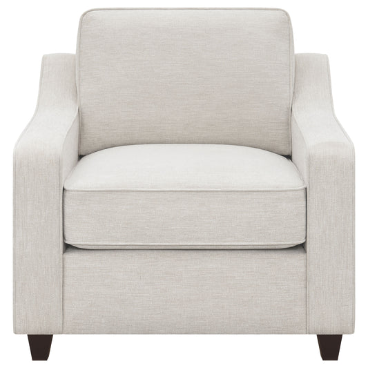 Christine Upholstered Sloped Arm Accent Chair Beige