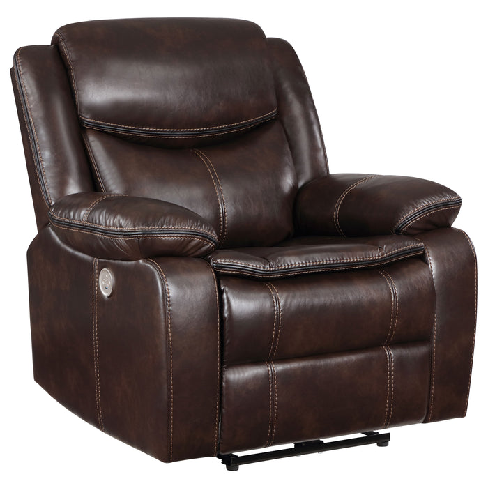 Sycamore Upholstered Power Recliner Chair Dark Brown