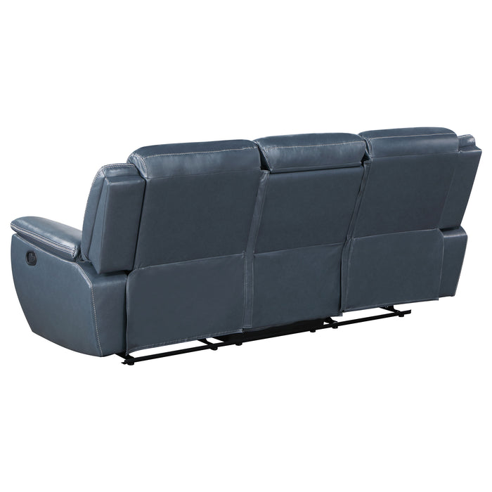 Sloane 2-piece Upholstered Reclining Sofa Set Blue