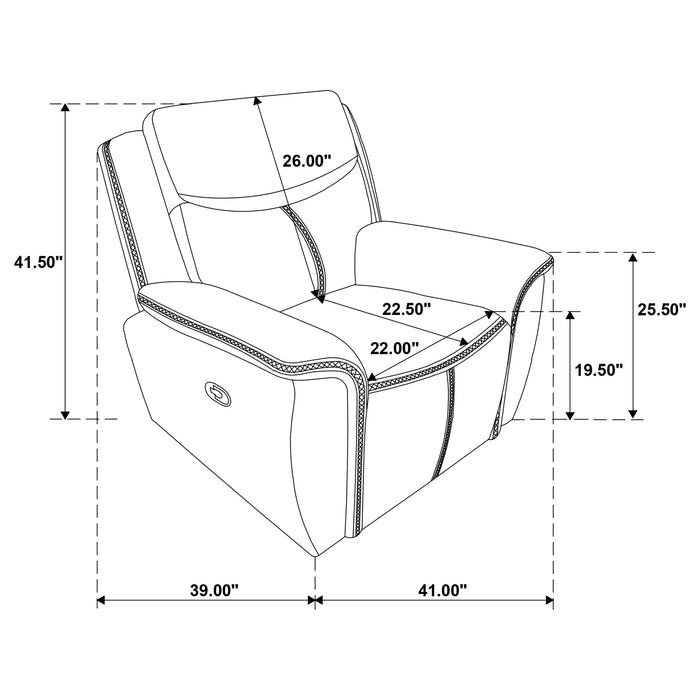 Sloane Upholstered Padded Arm Recliner Chair Blue