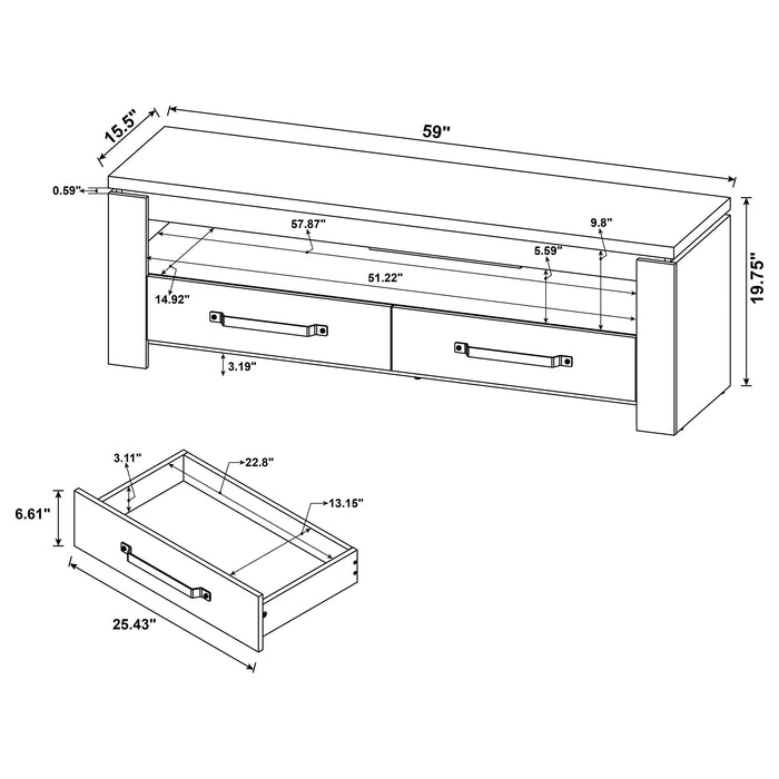 Elkton 2-drawer Engineered Wood 59" TV Stand Mango