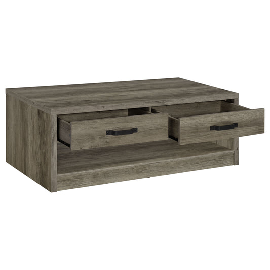 Felix 2-drawer Engineered Wood Coffee Table Grey Driftwood