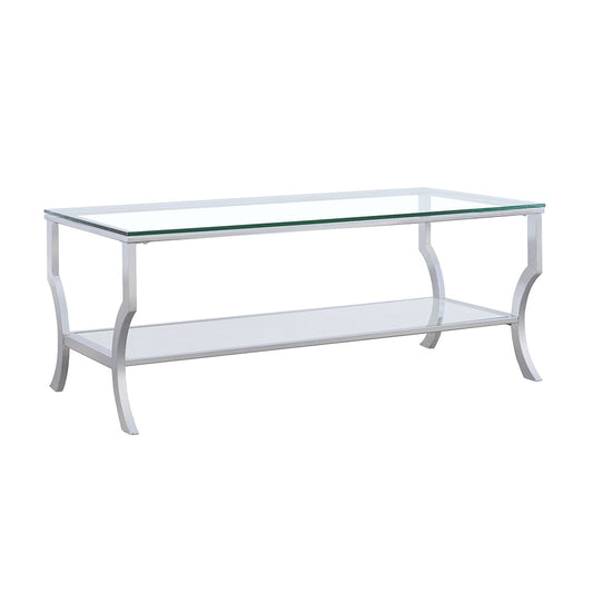 Saide Rectangular Glass Top Coffee Table Chrome