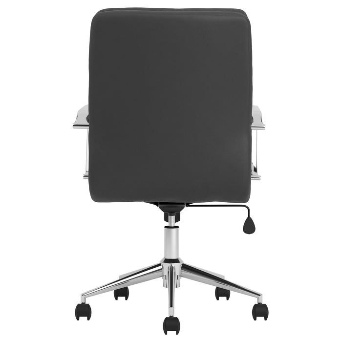 Ximena Upholstered Adjustable Mid Back Office Chair Black