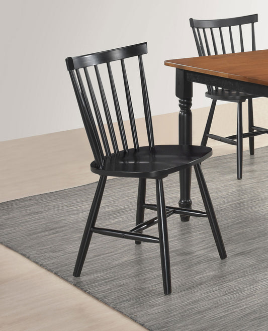 Hollyoak Windsor Wood Dining Side Chair Black (Set of 2)