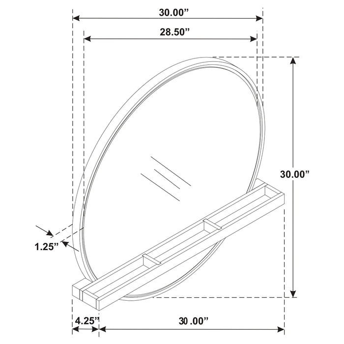 Arini Round Vanity Wall Mirror with Shelf Sand Wash