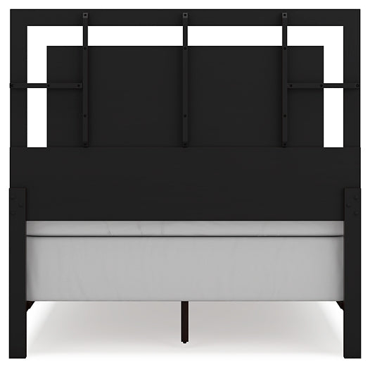 Covetown Full Panel Bed with Mirrored Dresser