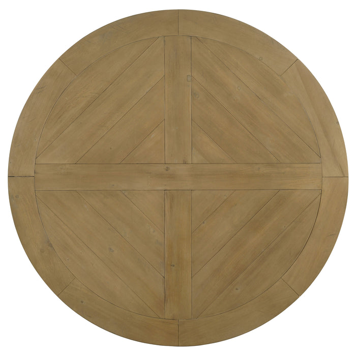 Florence Round 60-inch Wood Dining Table Rustic Honey