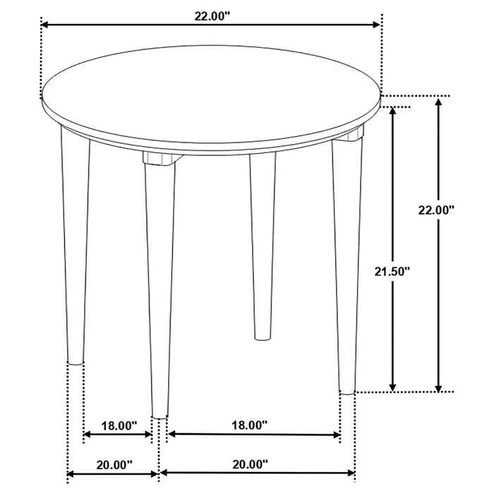 Aldis Round Marble Top Side End Table White and Natural