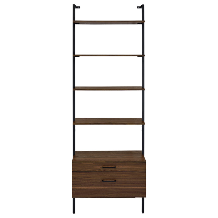 Owens 96-inch 4-shelf Storage Wall Bookshelf Walnut