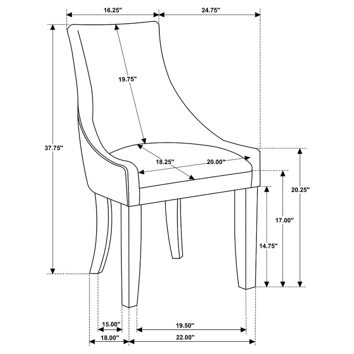 Phelps Velvet Upholstered Dining Side Chair Grey (Set of 2)