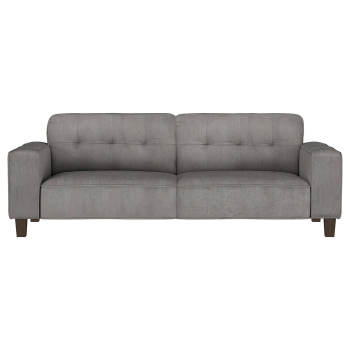 Deerhurst Upholstered Track Arm Tufted Sofa Charcoal