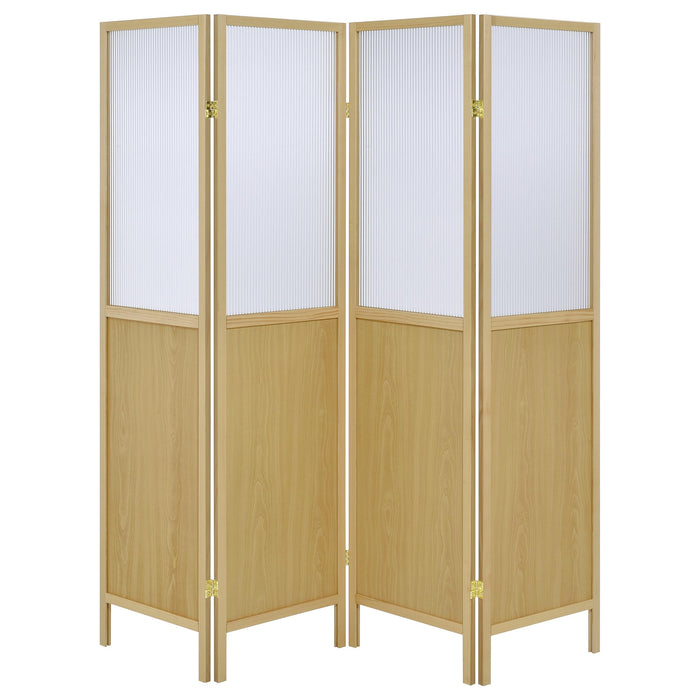 Mattison 4-Panel Room Divider Folding Shoji Screen Natural