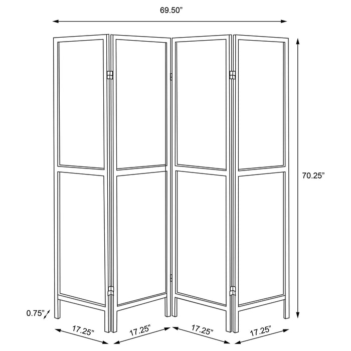 Mattison 4-Panel Room Divider Folding Shoji Screen Natural