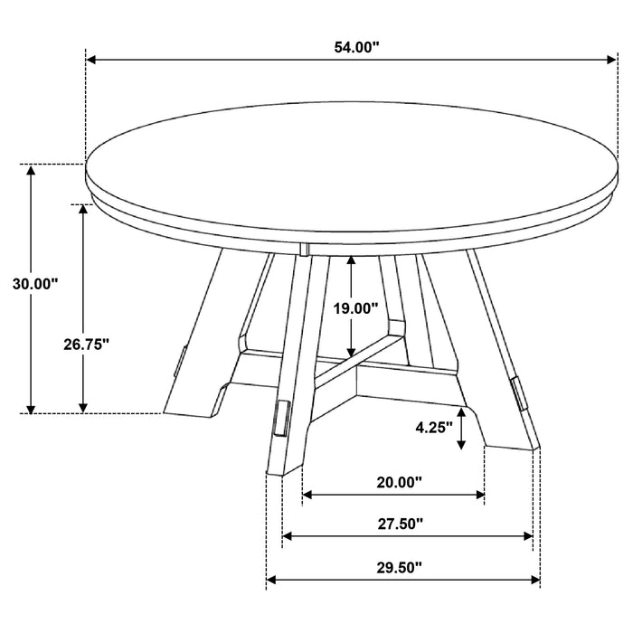 Danvers Round 54-inch Wood Dining Table Brown Oak