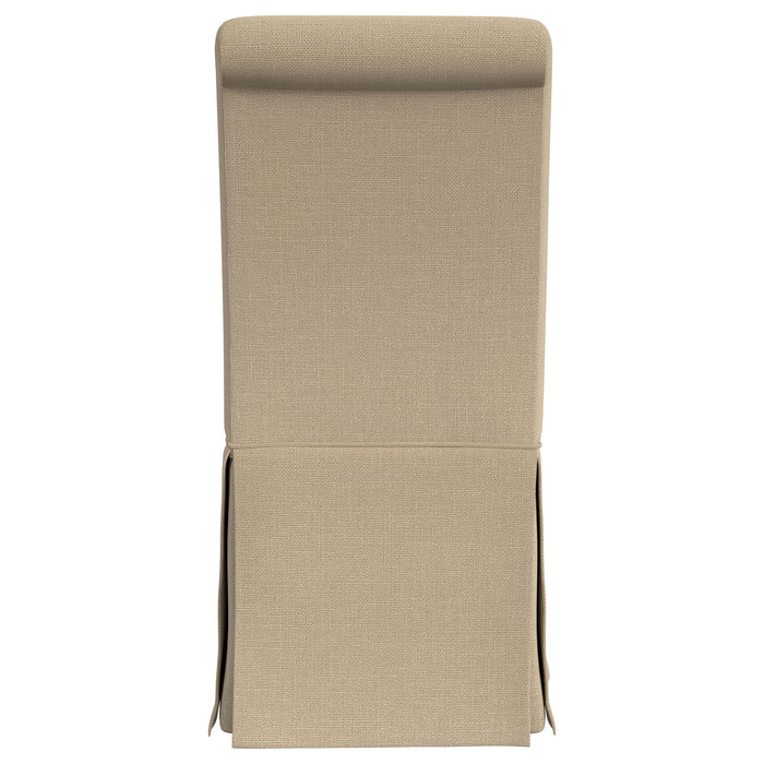 Shawna Upholstered Skirted Dining Chair Light Khaki (Set of 2)