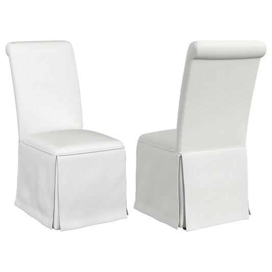 Shawna Upholstered Skirted Dining Chair White (Set of 2)