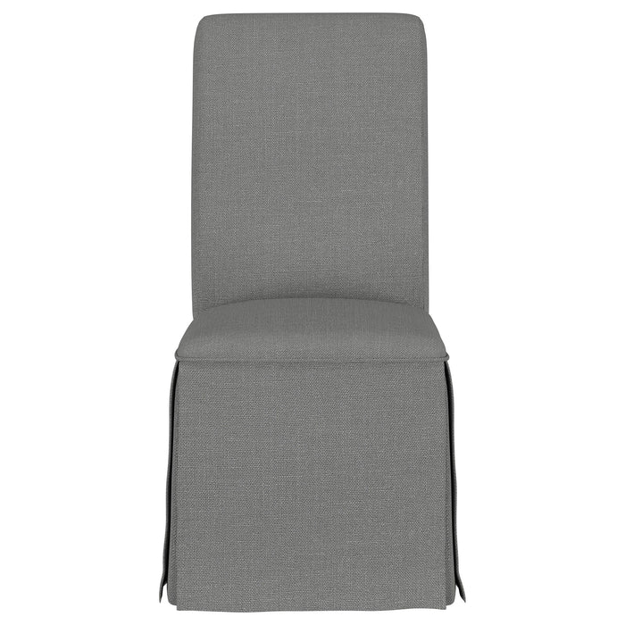 Shawna Upholstered Skirted Dining Chair Light Grey (Set of 2)