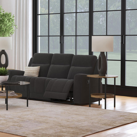 Brentwood Upholstered Motion Reclining Sofa Dark Charcoal