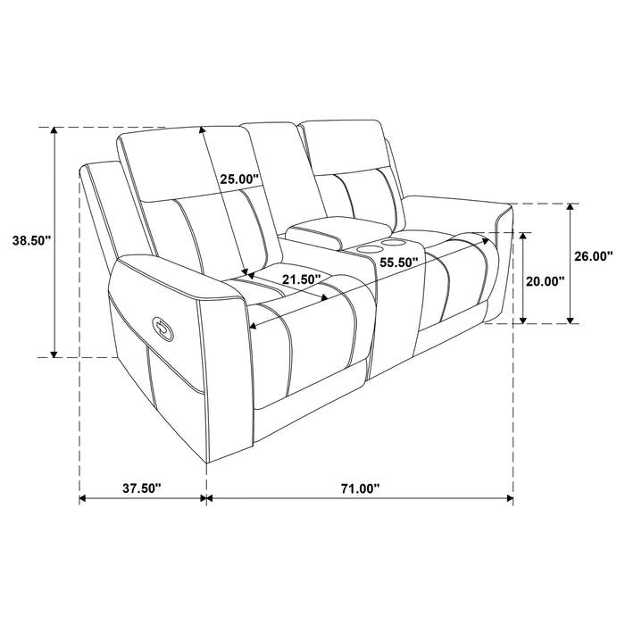 Brentwood Upholstered Reclining Loveseat Dark Charcoal