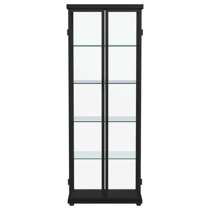 Aero 4-shelf Display Curio Cabinet with LED Lighting Black