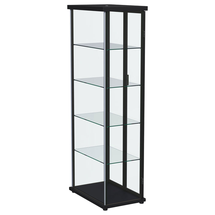 Aero 4-shelf Display Curio Cabinet with LED Lighting Black