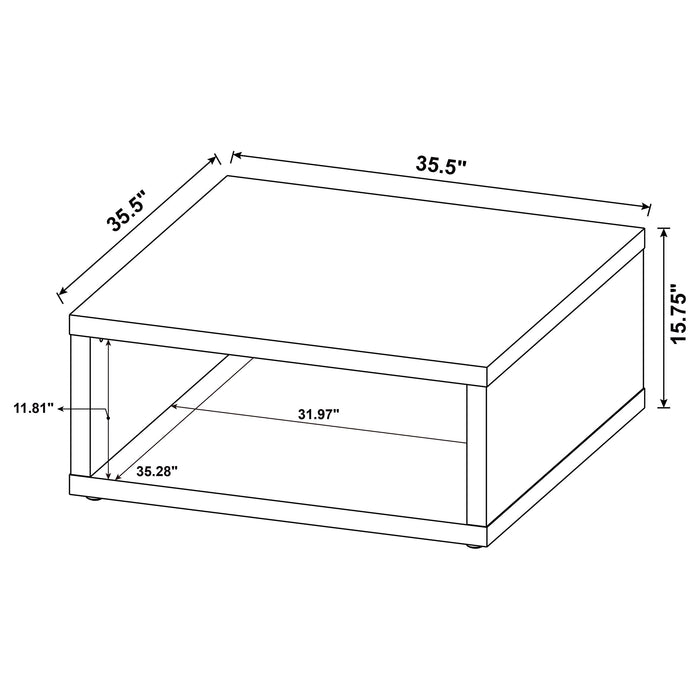 Frisco Square Engineered Wood Coffee Table Dark Pine