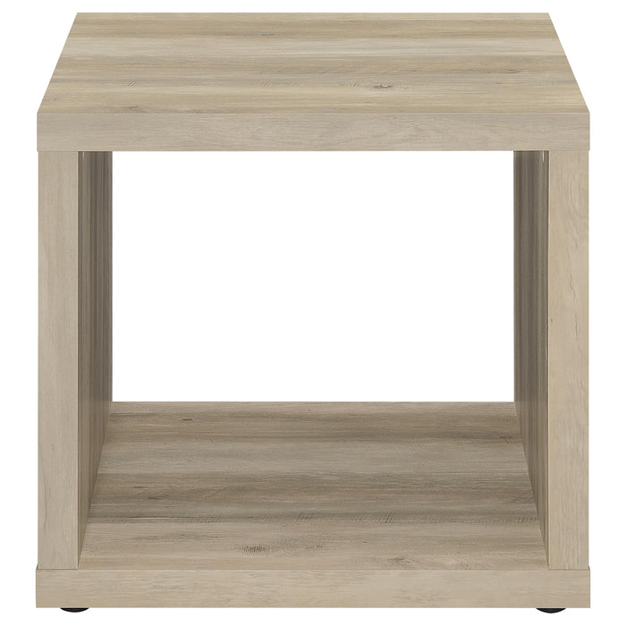 Frisco Square Engineered Wood Side End Table Distressed Pine