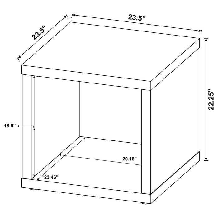 Frisco Square Engineered Wood Side End Table Distressed Pine