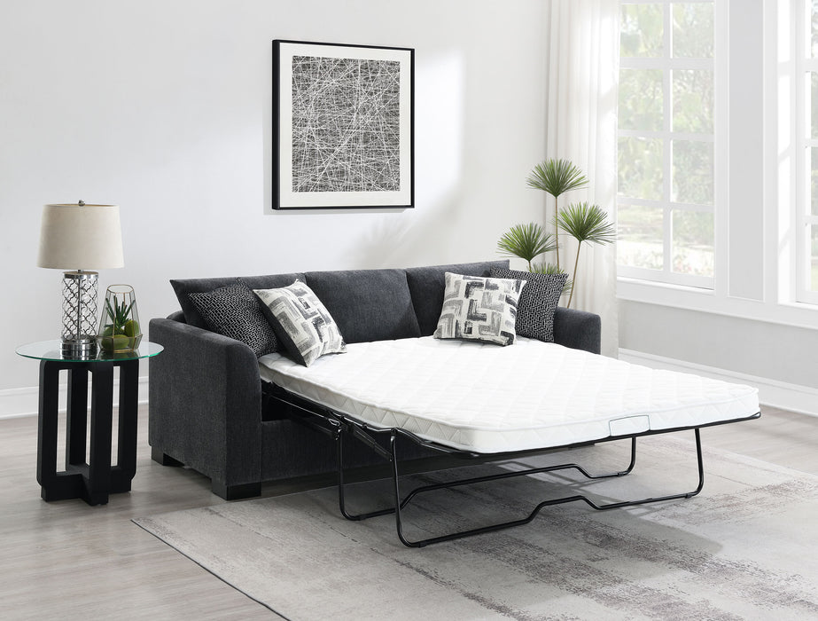 Storey Upholstered Sleeper Sectional Chaise Sofa Dark Grey