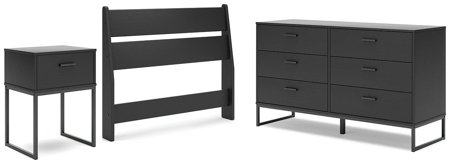 Socalle Twin Panel Headboard with Dresser and Nightstand