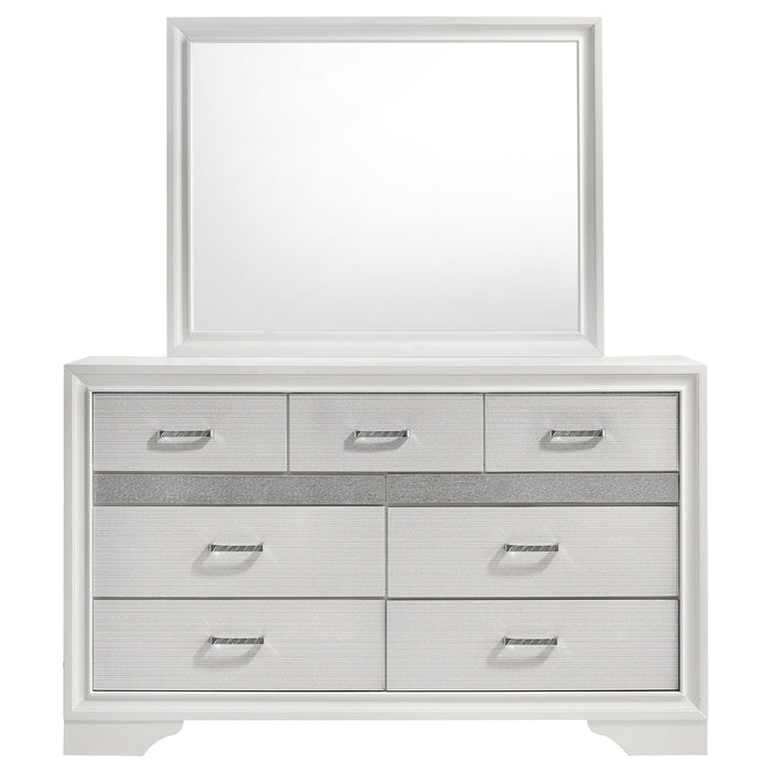 Miranda 7-drawer Dresser with Mirror White