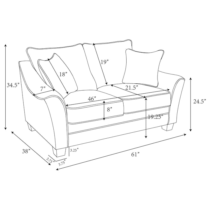 Tomkins 3-piece Boucle Upholstered Sofa Set Light Grey