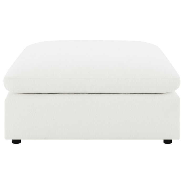 Raleigh Boucle Upholstered Ottoman Ivory