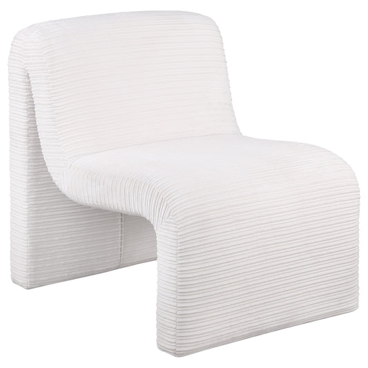 Drayton Upholstered Curved Armless Accent Chair Ivory